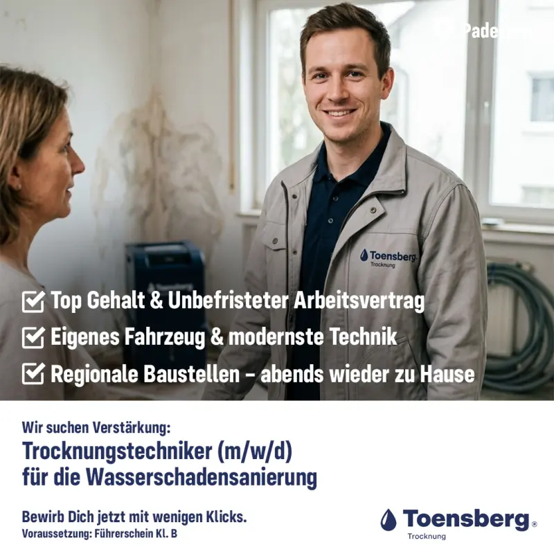 Recruiting-Anzeige: Trocknungstechniker in Paderborn