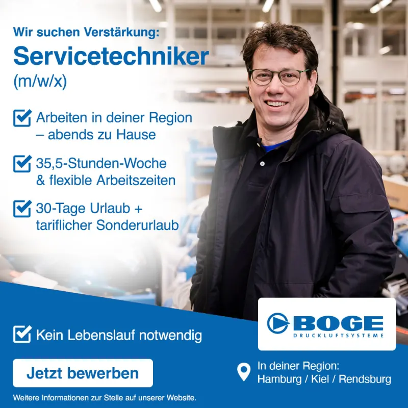 Recruiting-Anzeige: Servicetechniker bei BOGE