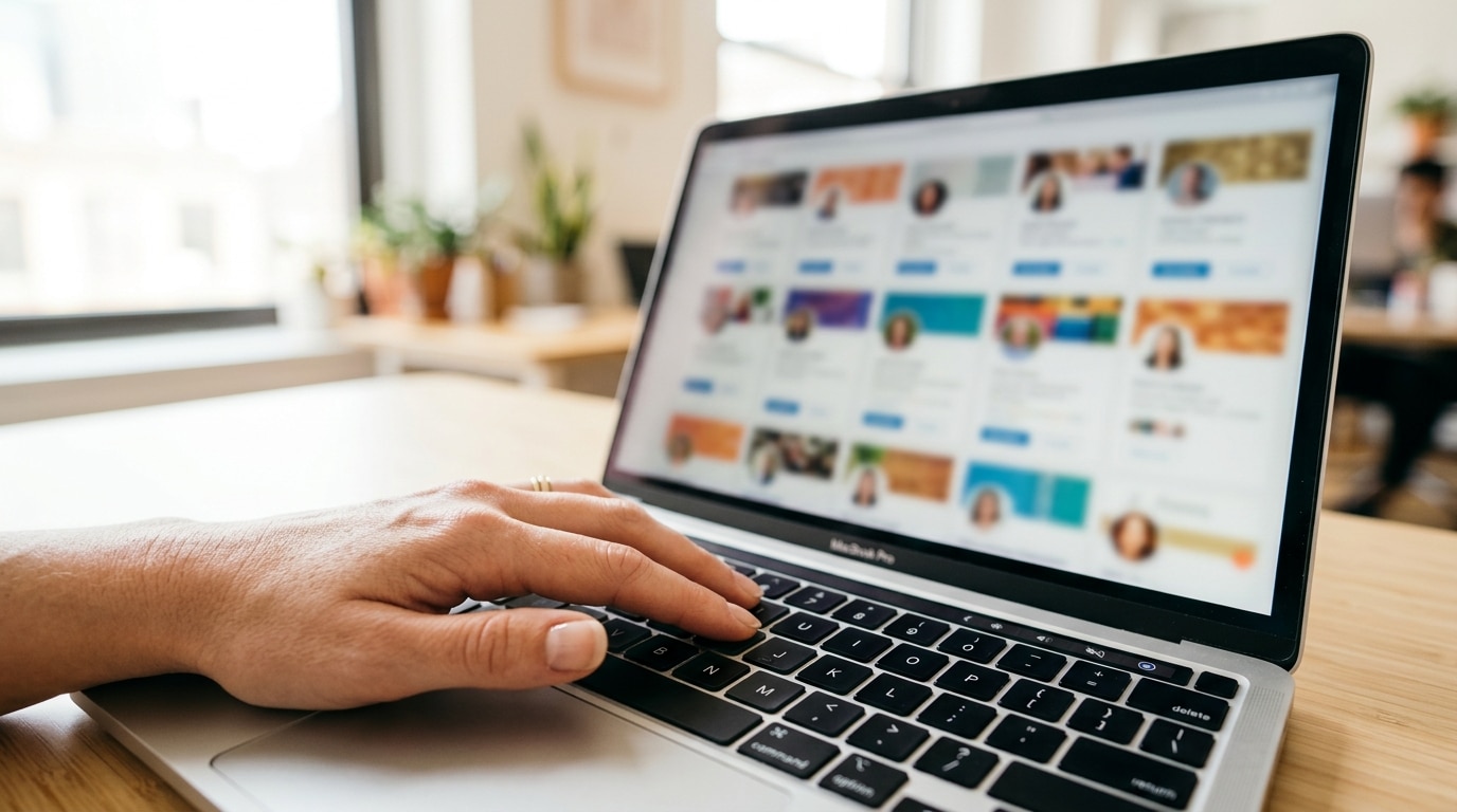 Direktansprache über LinkedIn Konzept Grafik
